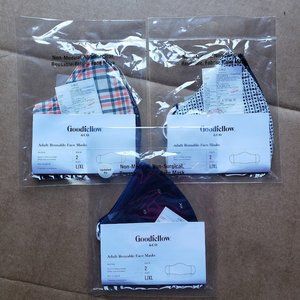 NEW! Set of 6 Adult Fabric Face Masks, 100% Cotton